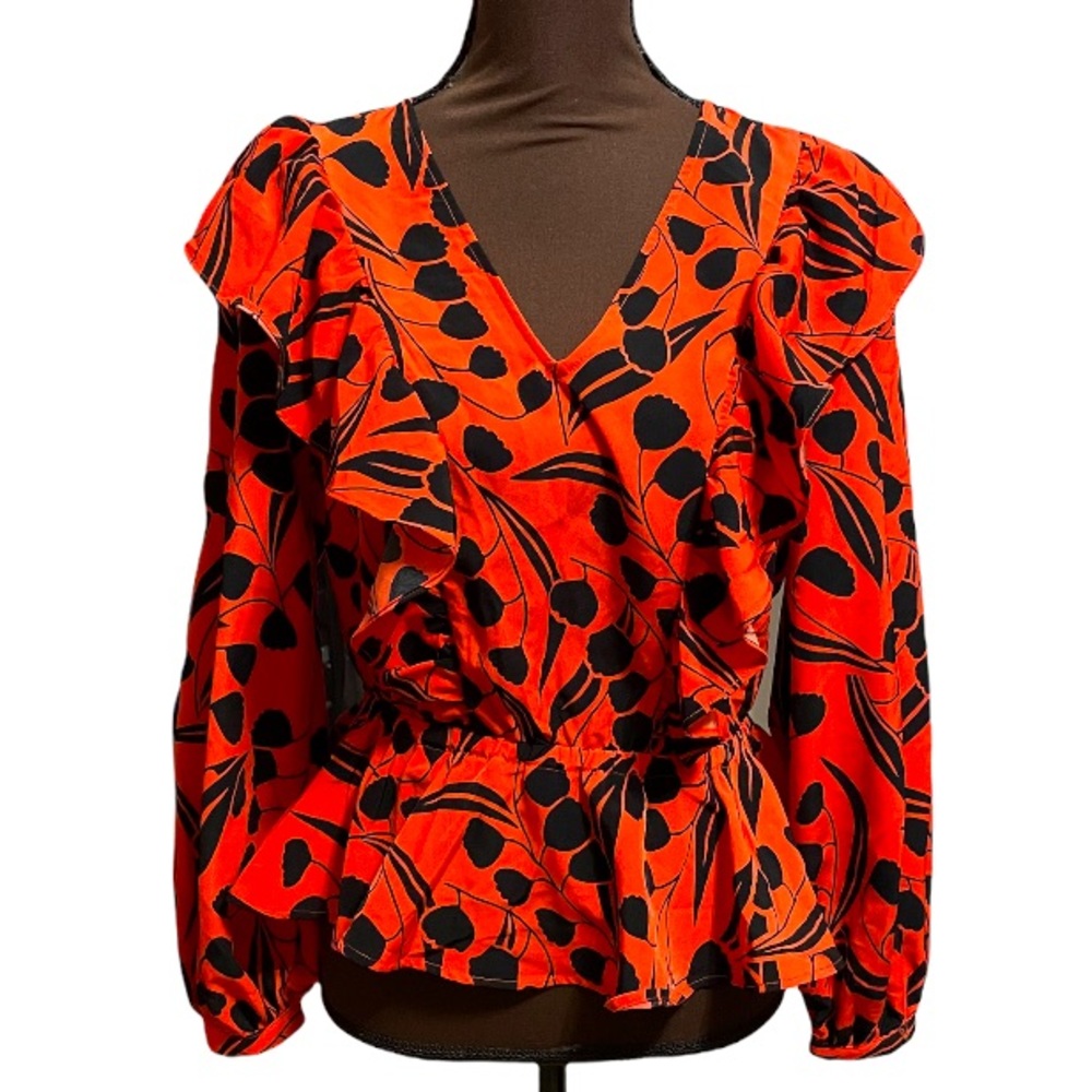Who What Wear brand peplum ruffle shirt size small